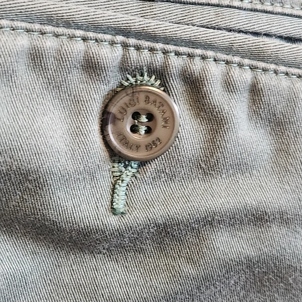 LUIGI BATANI ITALY MEN'S 100% COTTON CHINO PANT GREEN SIZE 32 ULTRA-SOFT EUC! - Picture 7 of 7